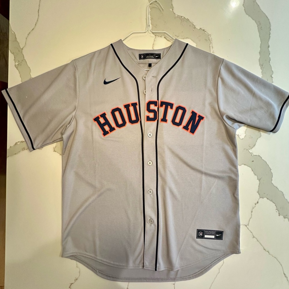Nike Gray and Orange Astros Game Jersey